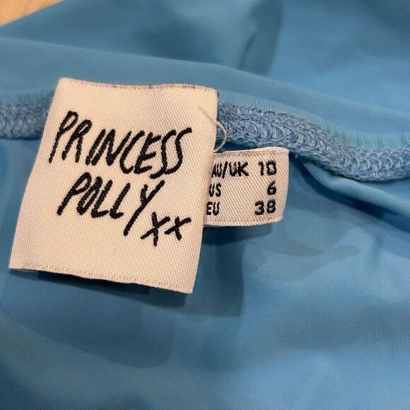 Princess Polly baseline strapless rib top blue size 6 - Picture 4 of 6